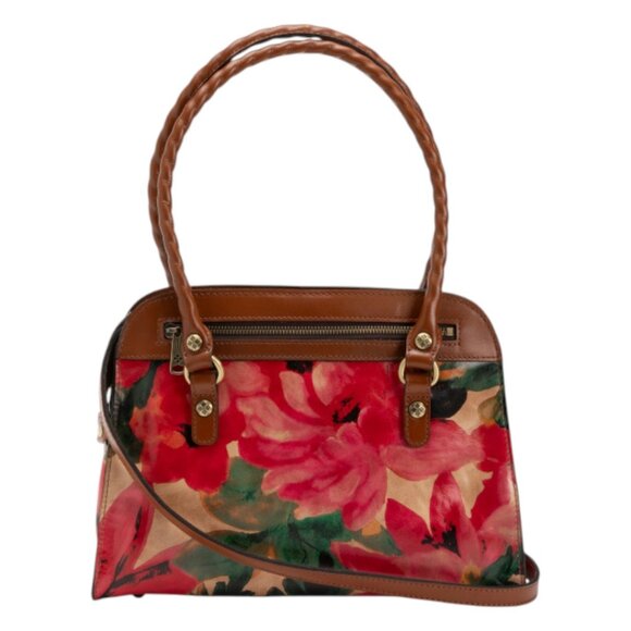 PATRICIA NASH Leather Calvi Satchel With Crossbody Strap And Twisted Rope Handle
